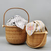 left; L size in 8 in. Round Basket/ right; S size in 6 in. Round Basket